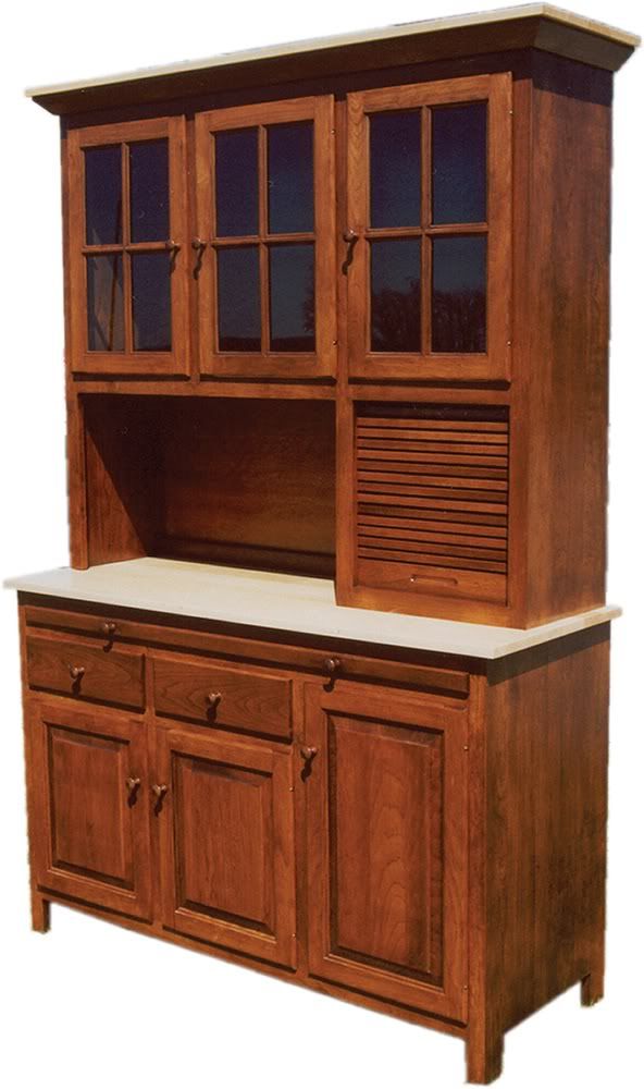Amish Kitchen Hoosier Hutch Baking Pantry Solid Wood Country